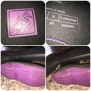 purple and black muck boots